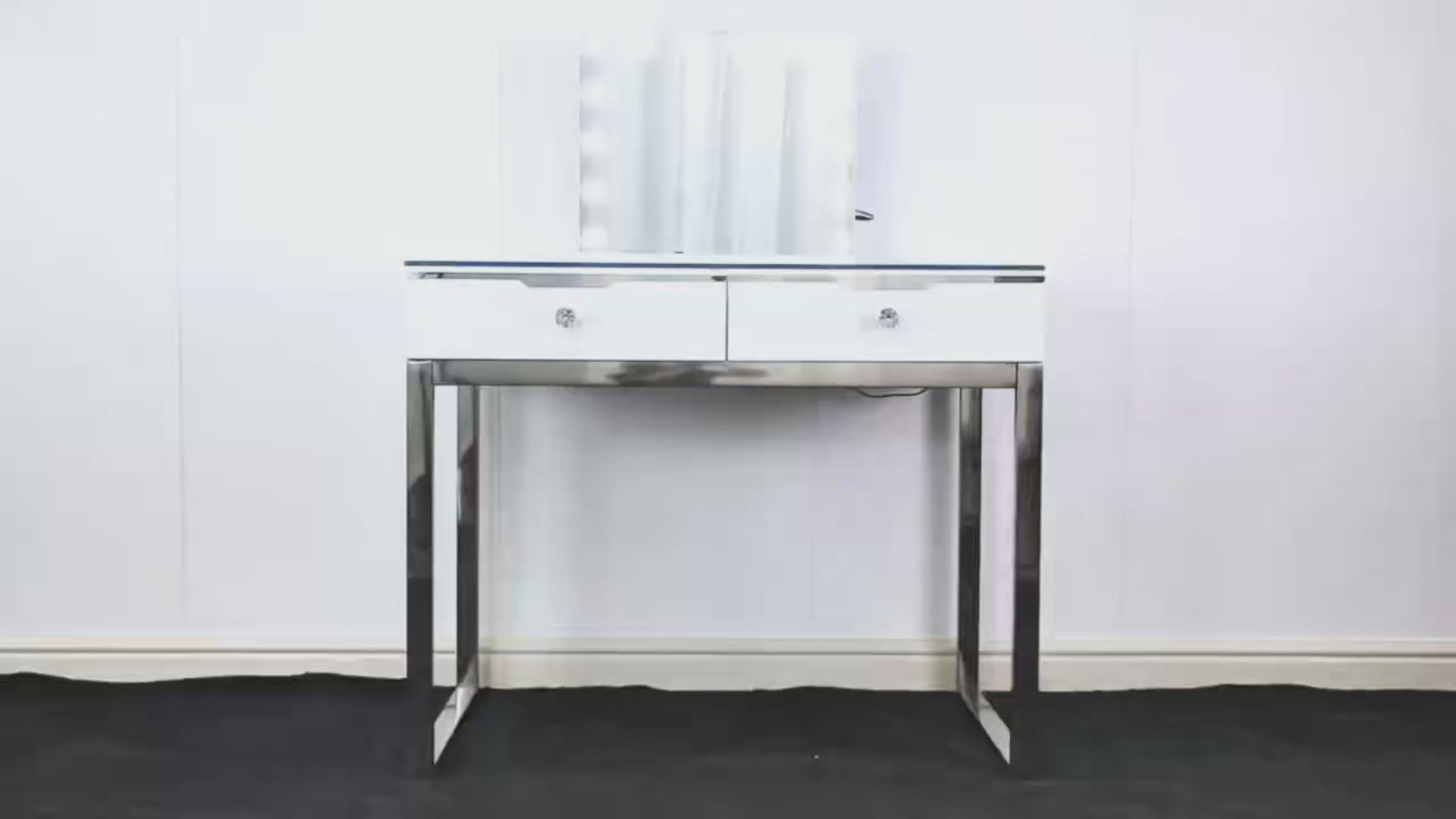 Glam 2 Drawer Vanity Table with Rainbow Led Lights