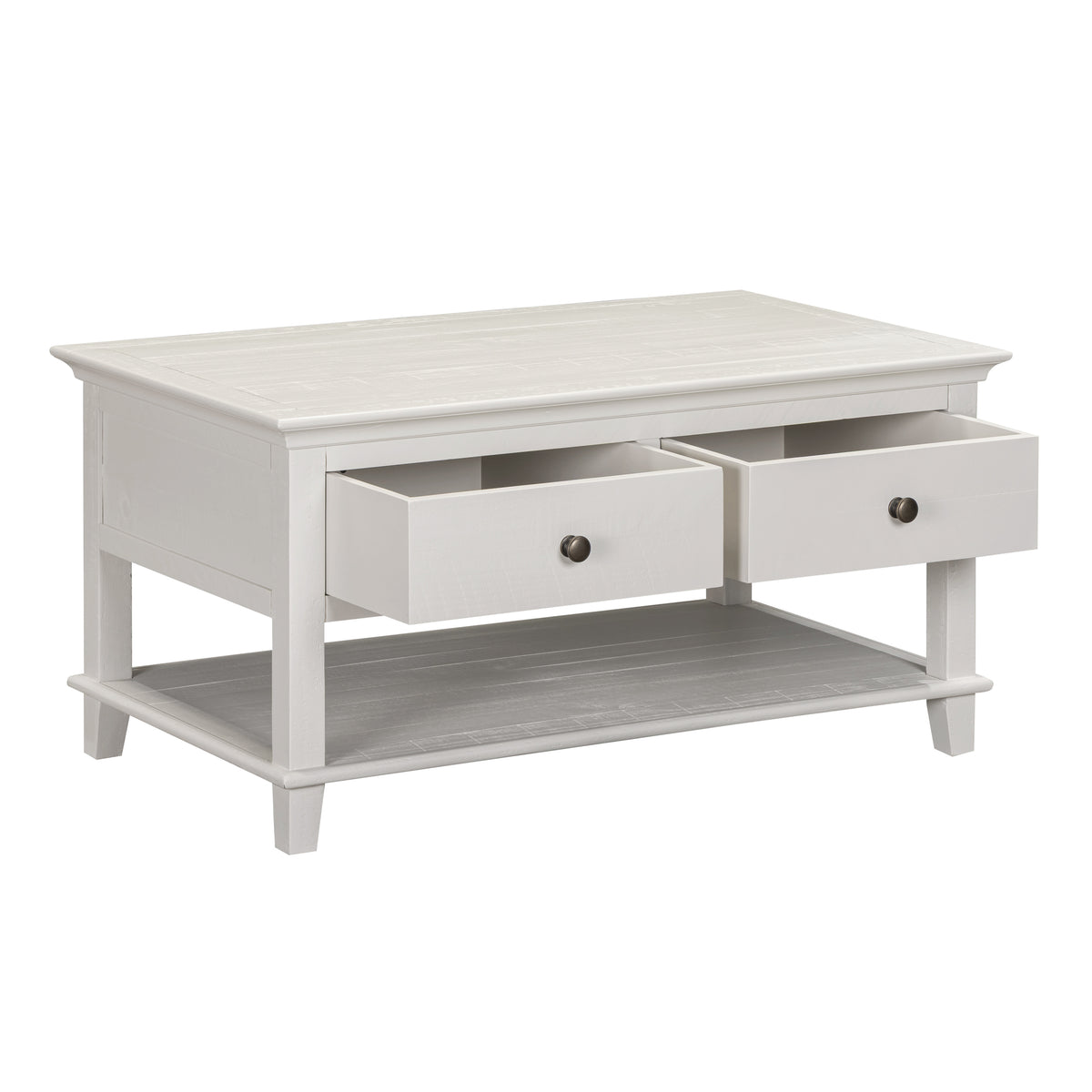 Provence 2 Drawer Coffee Table - Truffle - both drawers open
