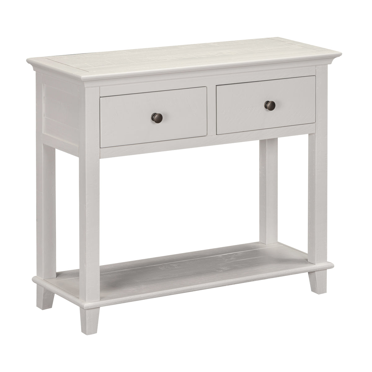 Provence 2 Drawer Console Table - Truffle - angled view