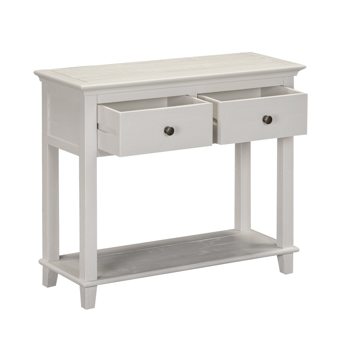 Provence 2 Drawer Console Table - Truffle - both drawers open