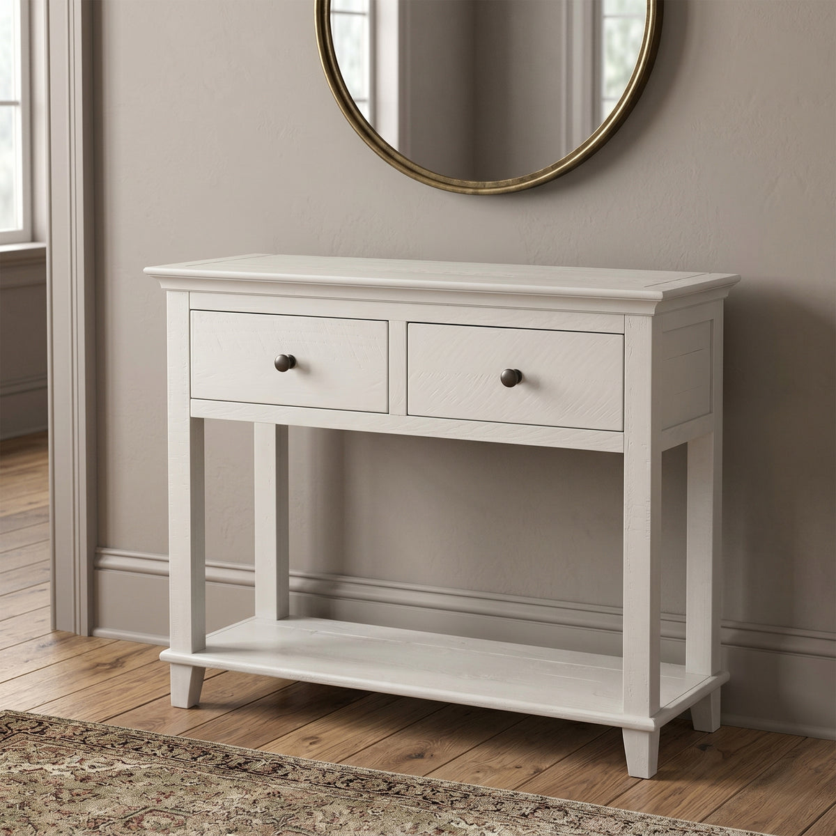 Provence 2 Drawer Console Table - Truffle - lifestyle view