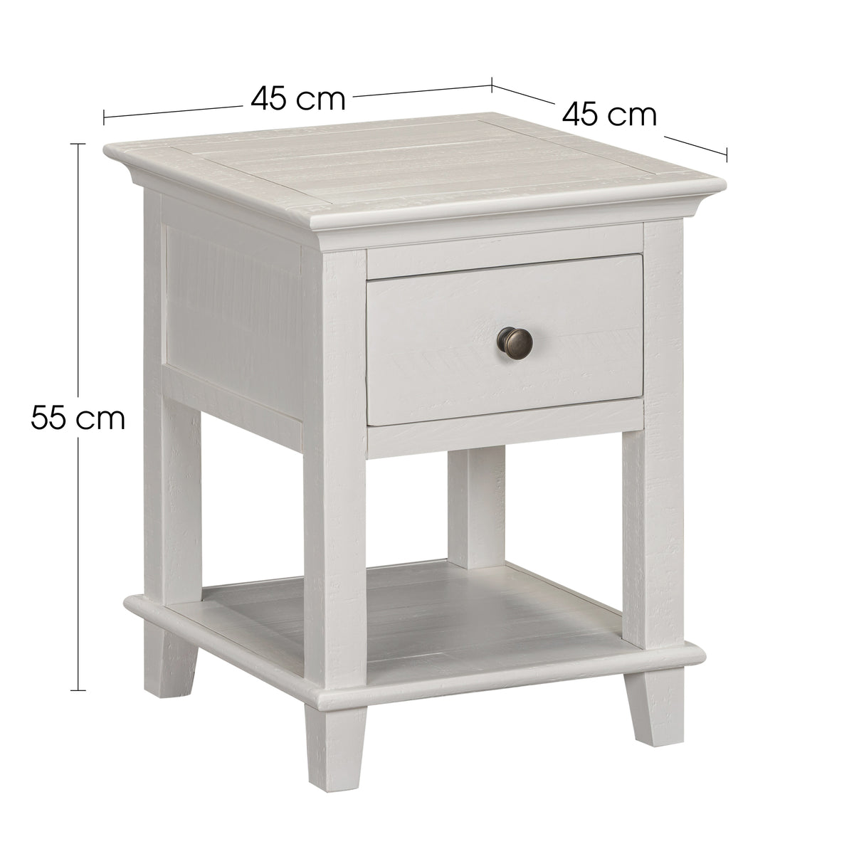 Provence End Table - Truffle - dimension diagram