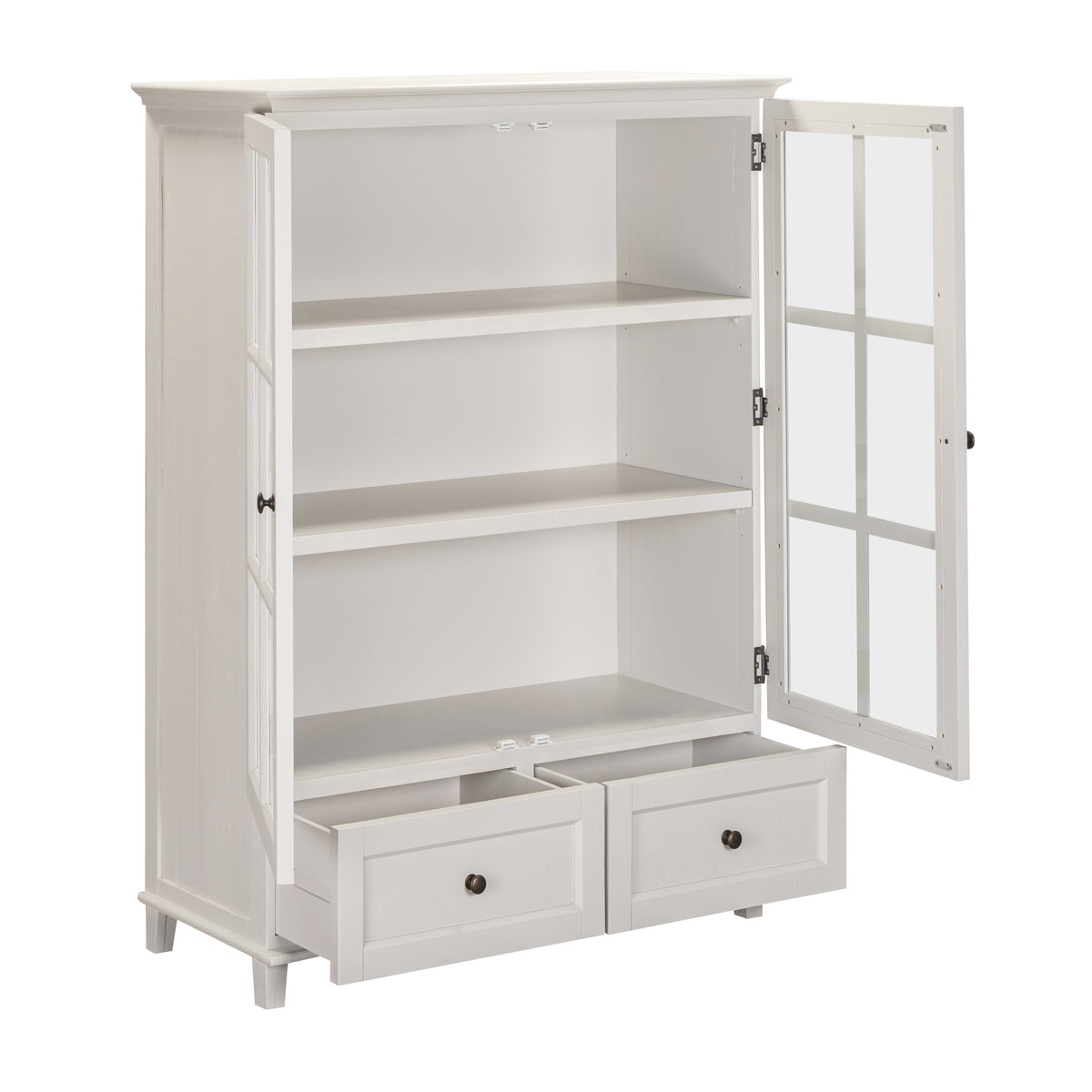 Provence Low Display Cabinet - Truffle - cabinet open