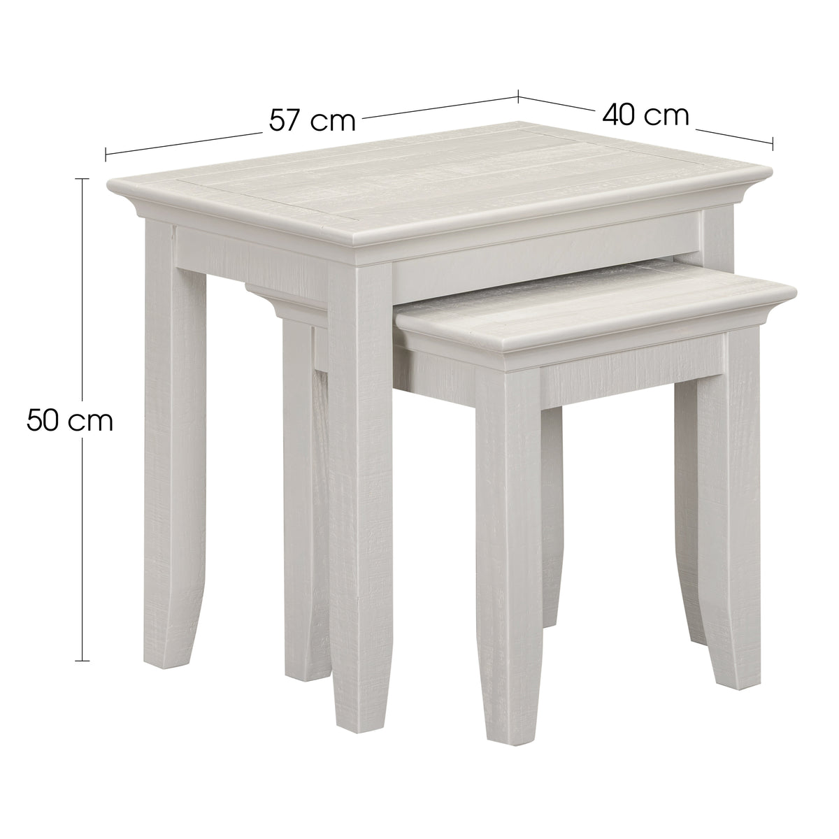 Provence Nest of 2 Tables - Truffle - dimension diagram