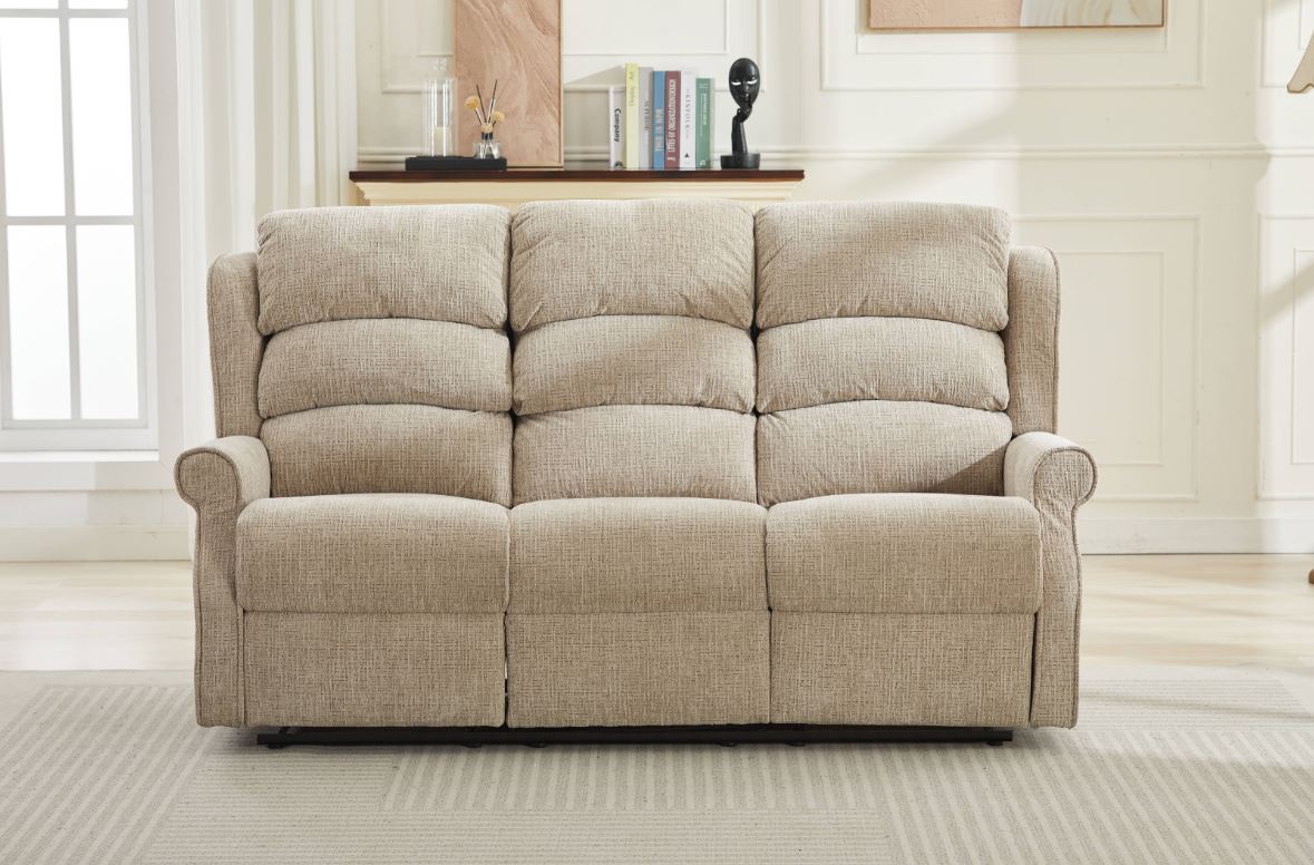Regency Manual Recliner 3 Seater Sofa - Rabbit