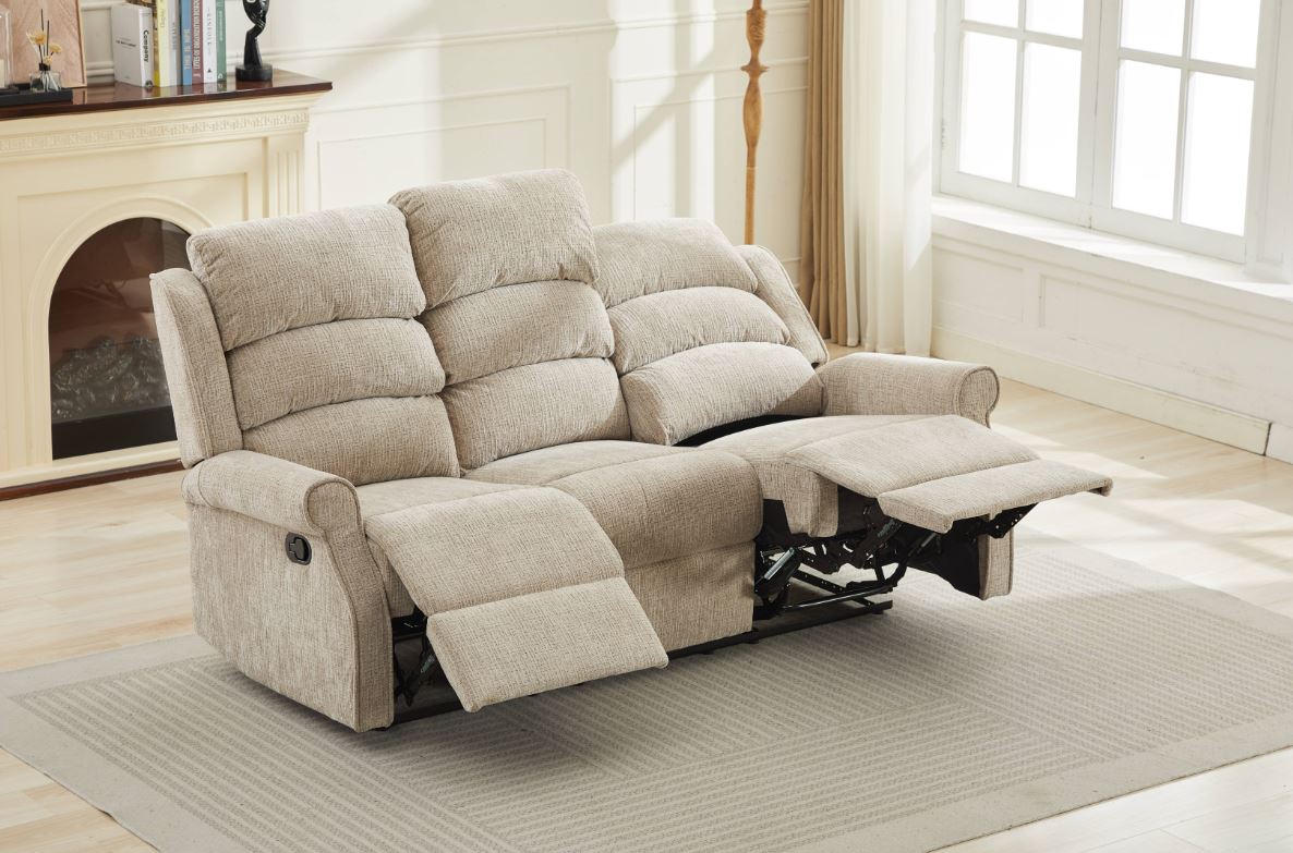 Regency Manual Recliner 3 Seater Sofa - Rabbit
