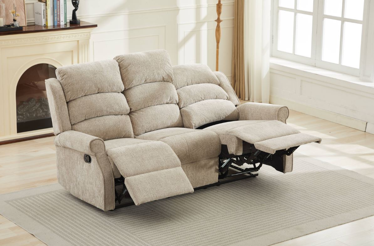 Regency Manual Recliner 3 Seater Sofa - Rabbit