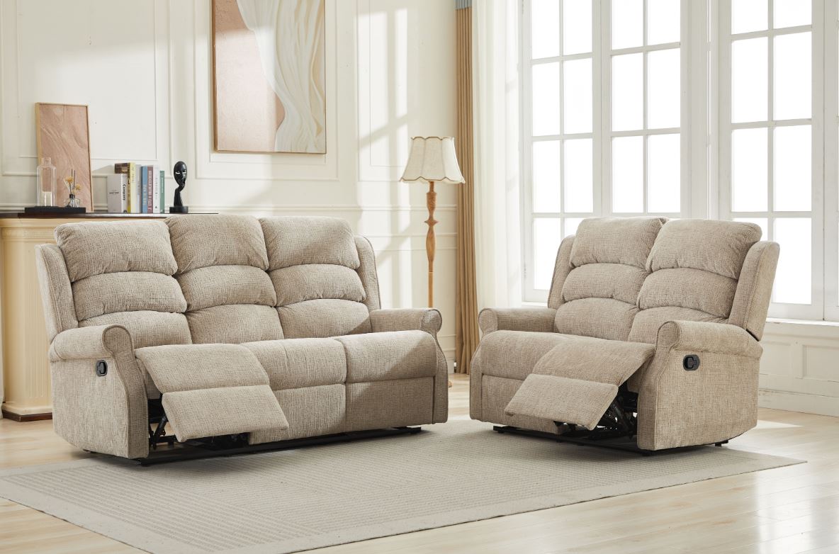 Regency 3+2 Manual Recliner Sofa Suite - Rabbit