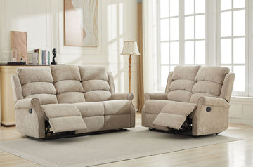 Regency 3+2 Manual Recliner Sofa Suite - Rabbit
