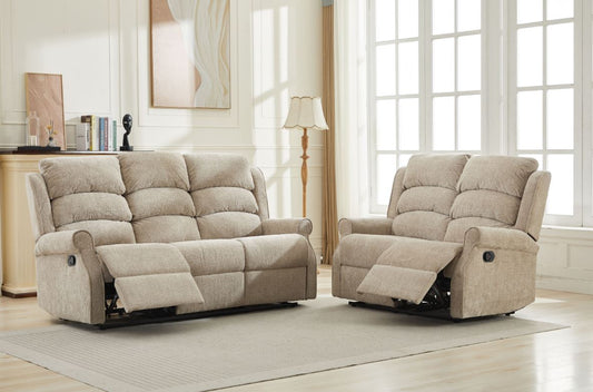 Regency 3+2 Manual Recliner Sofa Suite - Rabbit