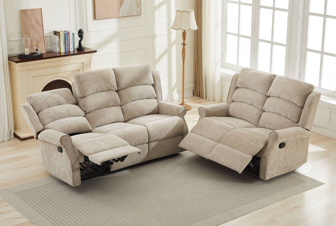 Regency 3+2 Manual Recliner Sofa Suite - Rabbit