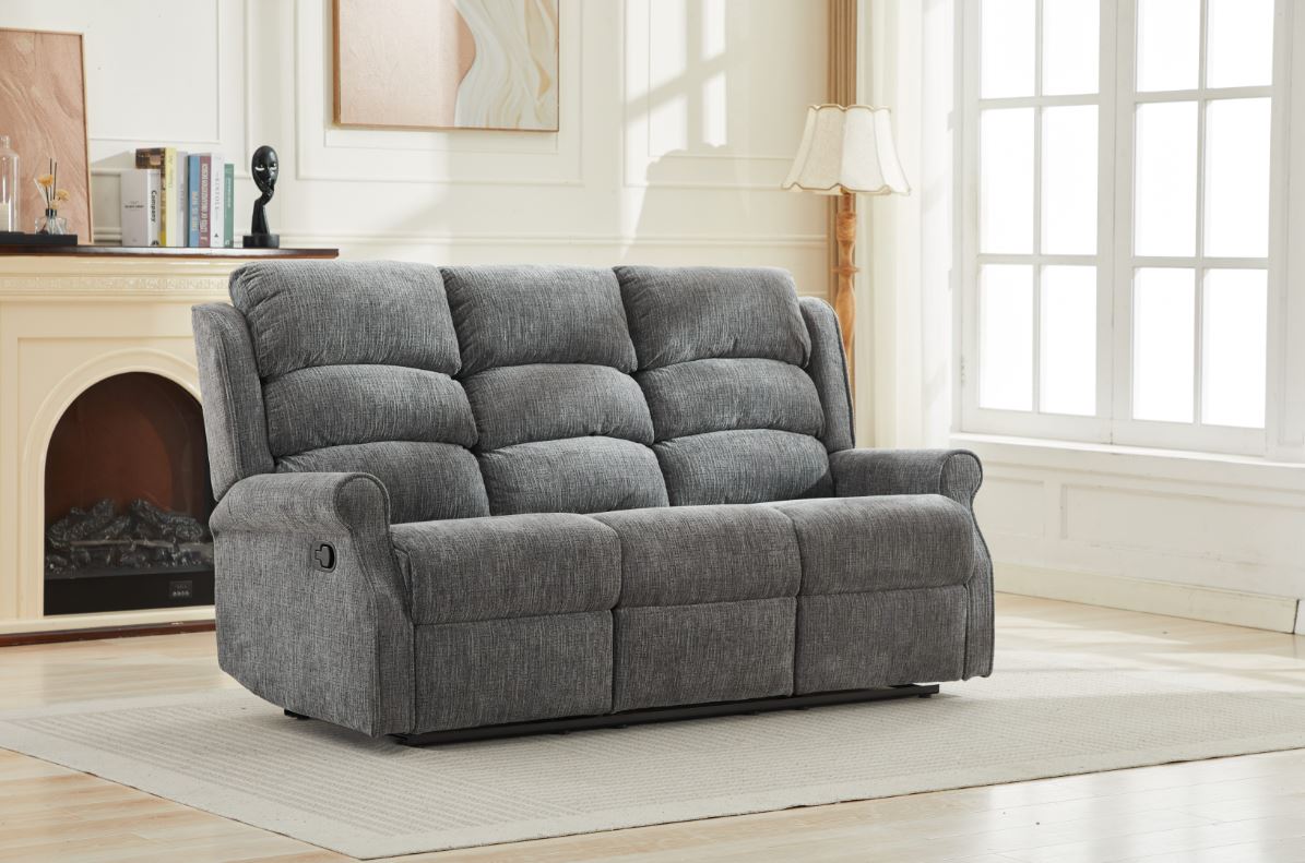 Regency Manual Recliner 3 Seater Sofa - Anthracite