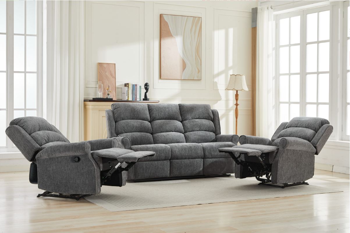 Regency 3+1+1 Manual Recliner Sofa Suite - Anthracite
