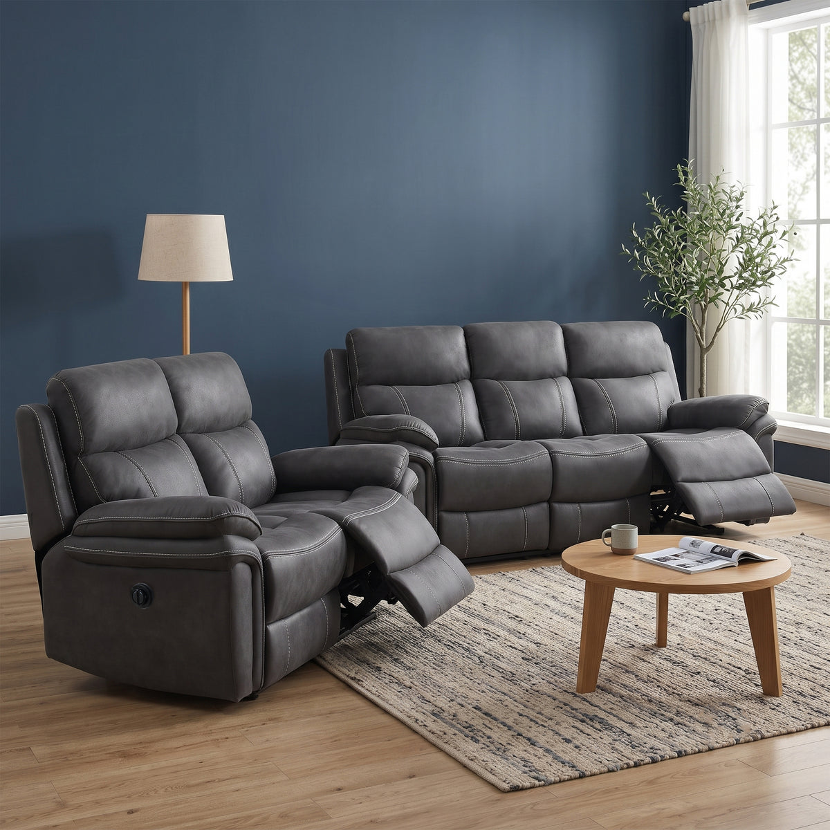 Richmond in Charcoal, 3+2 suite in a living room