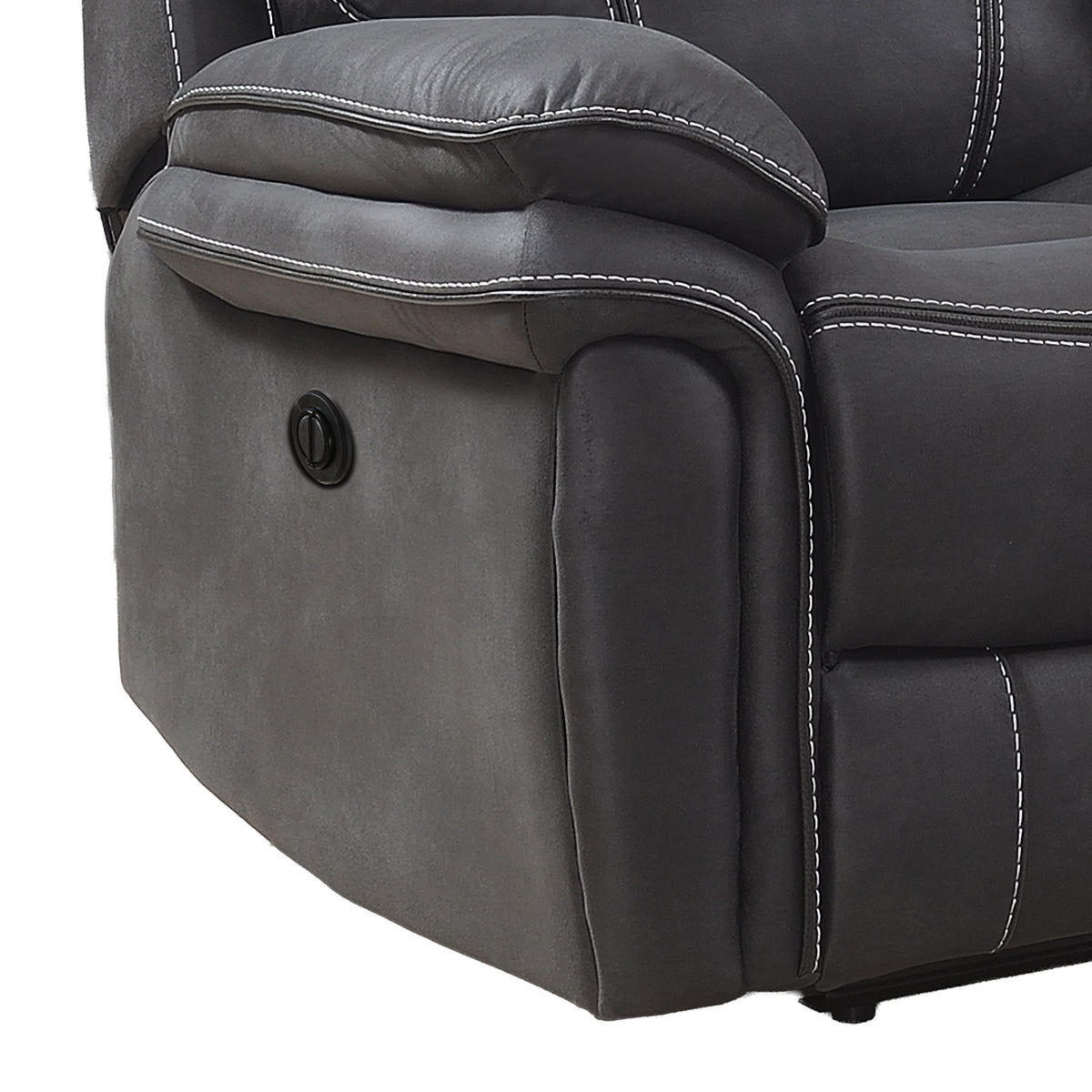 Richmond in Charcoal, electric reclining controls and arm detail