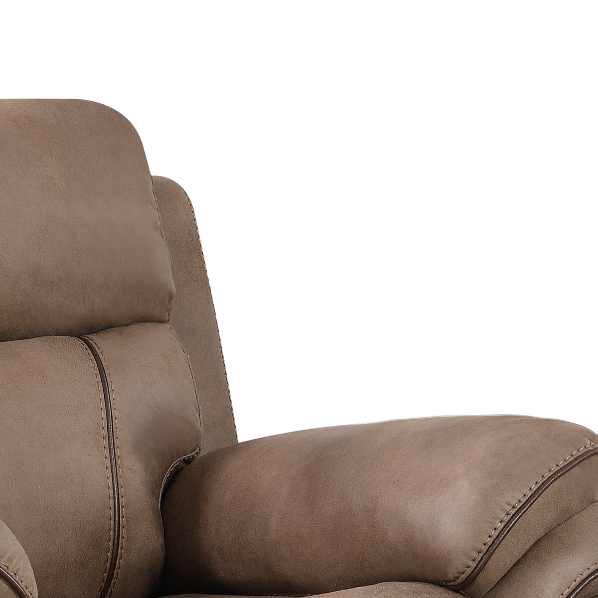 Richmond electric armchair in Sahara Leather Air, upholstery and reclining detail 8