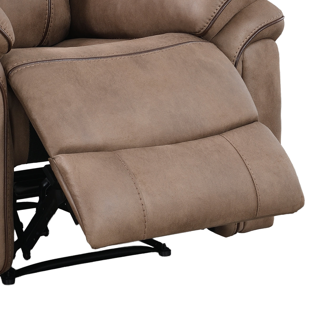 Richmond electric armchair in Sahara Leather Air, upholstery and reclining detail 10