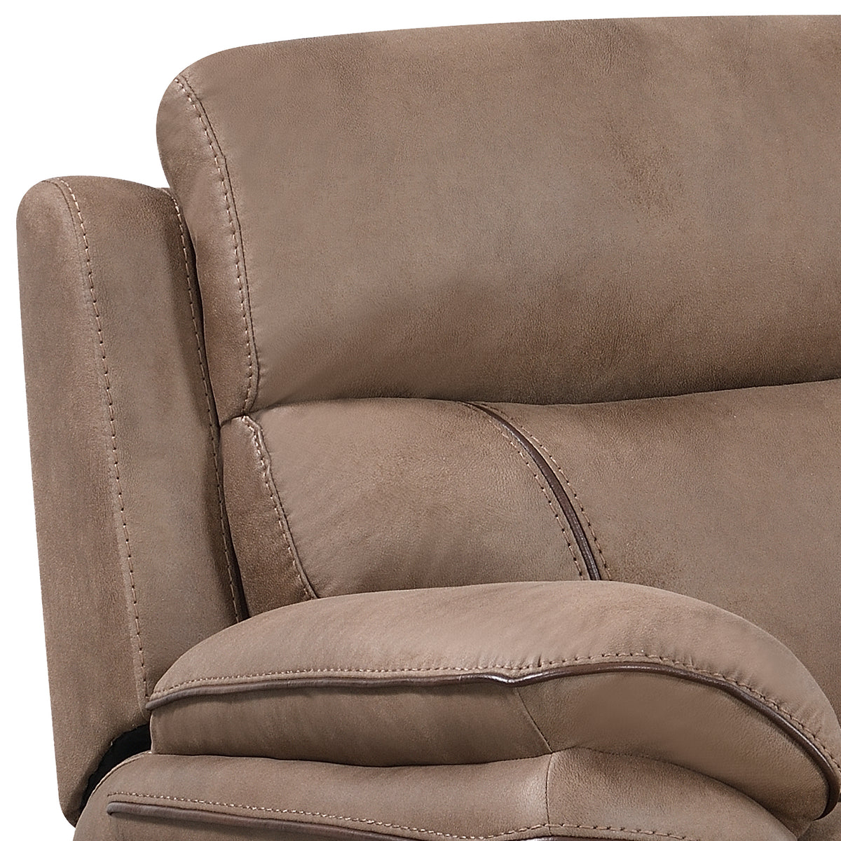 Richmond electric armchair in Sahara Leather Air, upholstery and reclining detail 7