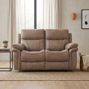 Richmond 2 seater sofa in Sahara Leather Air, living room view 1