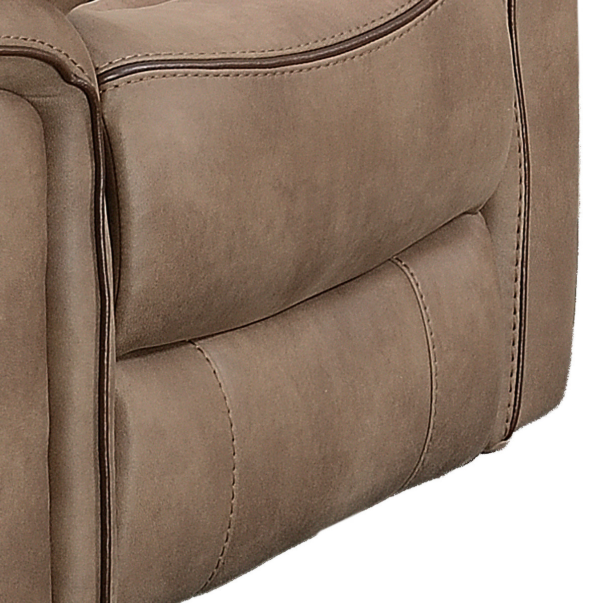 Richmond armchair in Sahara Leather Air, upholstery and reclining detail 9