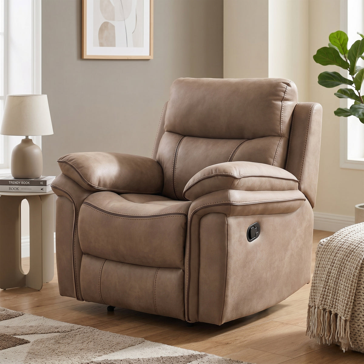 Richmond armchair in Sahara Leather Air, living room view 2
