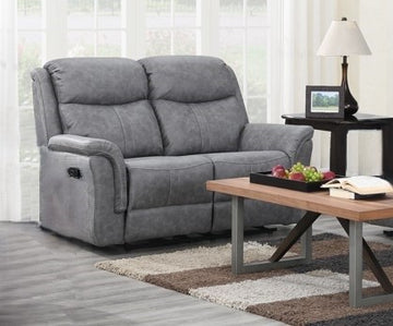 Portland 2 Seater Reclining Sofa- Silver Grey Fabric