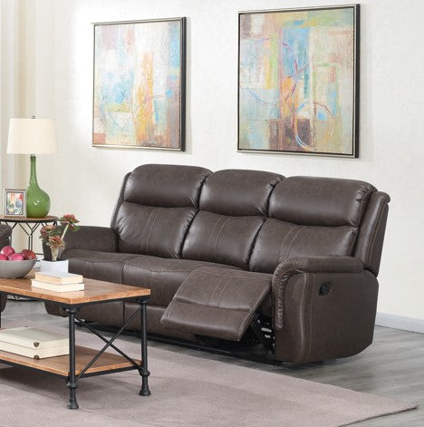 Portland 3+1+1 Reclining Sofa Suite- Rustic Brown Fabric