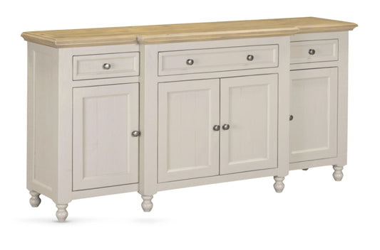 Chateau Pine 4 Door 3 Drawer Sideboard - Grey