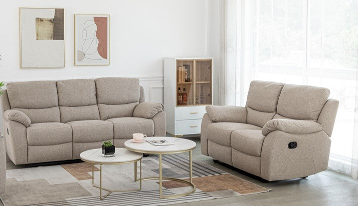 Nordic 3+2 Recliner Sofa Suite- Dune (Fabric)