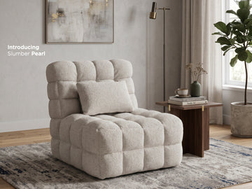Slumber Pearl fabric electric massage chair in a styled room