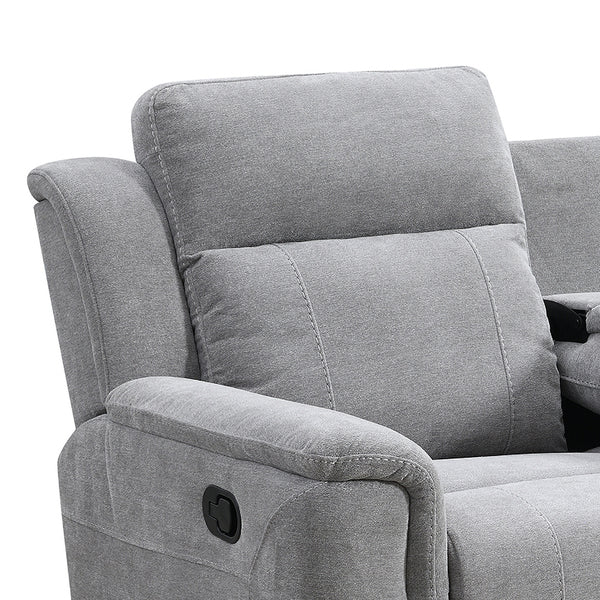 Somerton 3+1+1 Manual Reclining Sofa Suite - Light Grey Fabric – view 7
