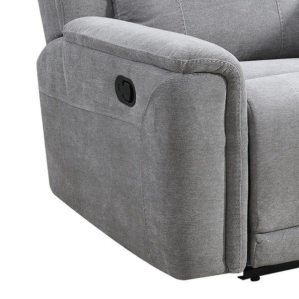 Somerton 3+1+1 Manual Reclining Sofa Suite - Light Grey Fabric – view 8