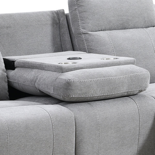 Somerton 3+1+1 Manual Reclining Sofa Suite - Light Grey Fabric – view 9