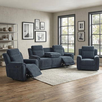 Somerton 3+1+1 Manual Reclining Sofa Suite - Dark Grey Fabric – view 1