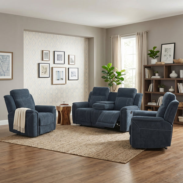 Somerton 3+1+1 Manual Reclining Sofa Suite - Dark Grey Fabric – view 2