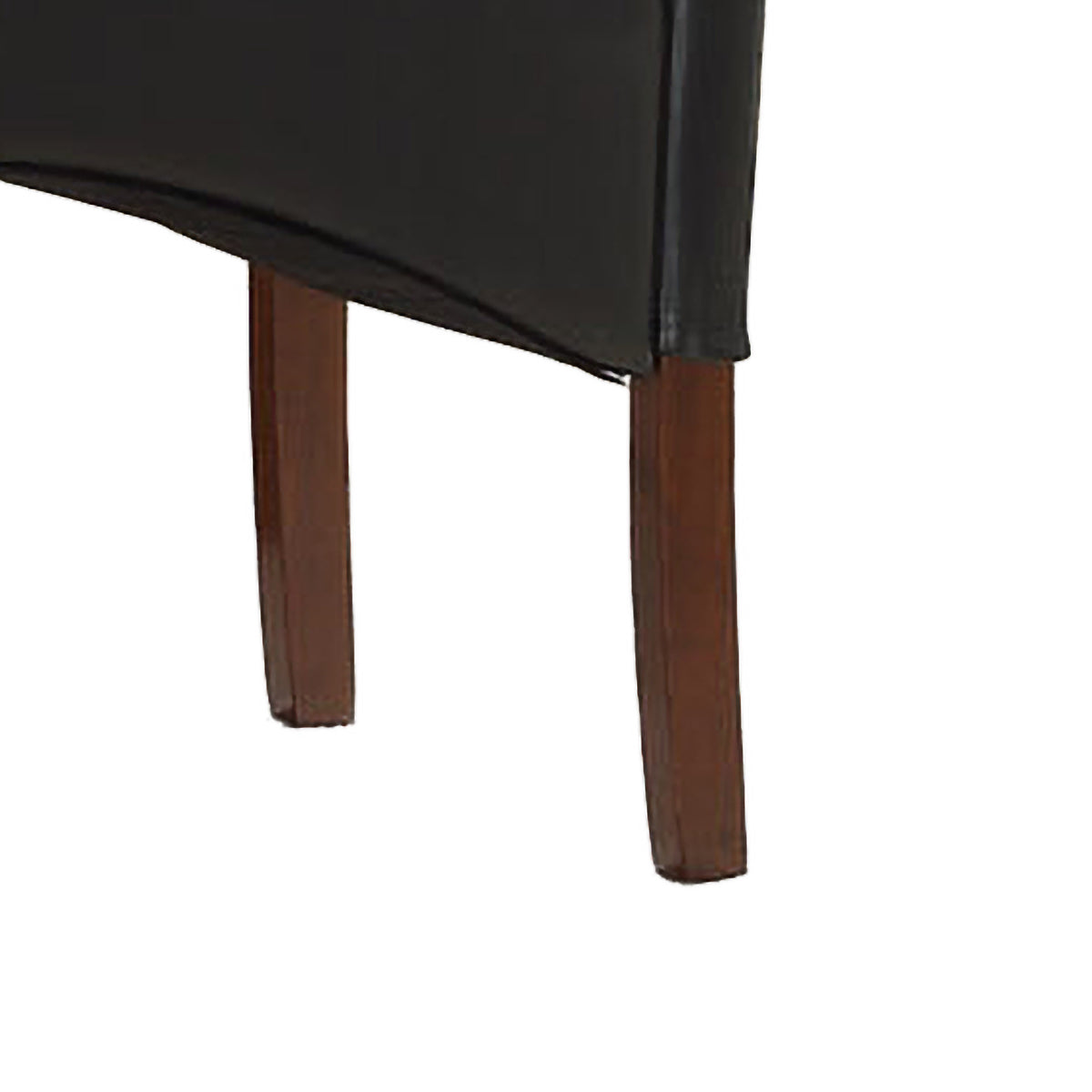 Sophie black dining chair, acacia leg detail