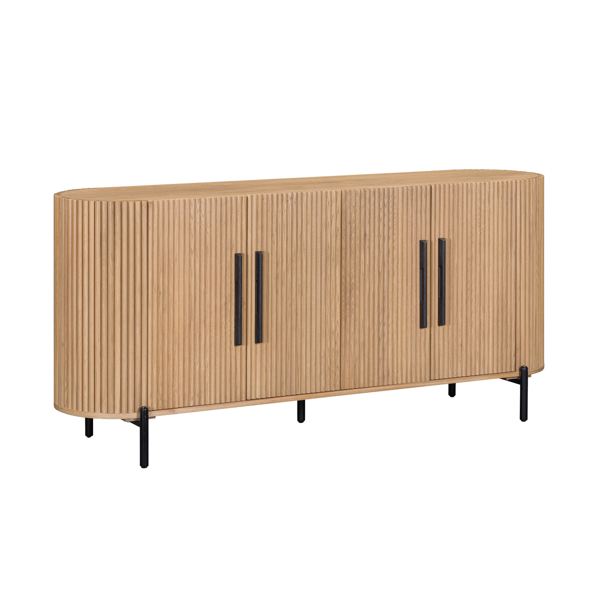 Stockholm 4 Door Curved Sideboard - angled view