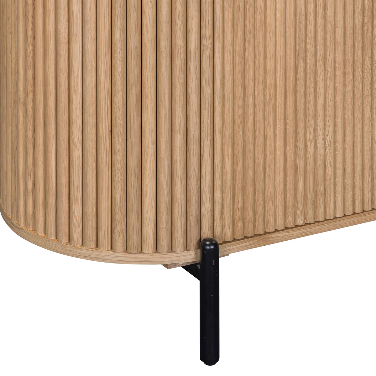 Stockholm 4 Door Curved Sideboard - curved fluted corner detail