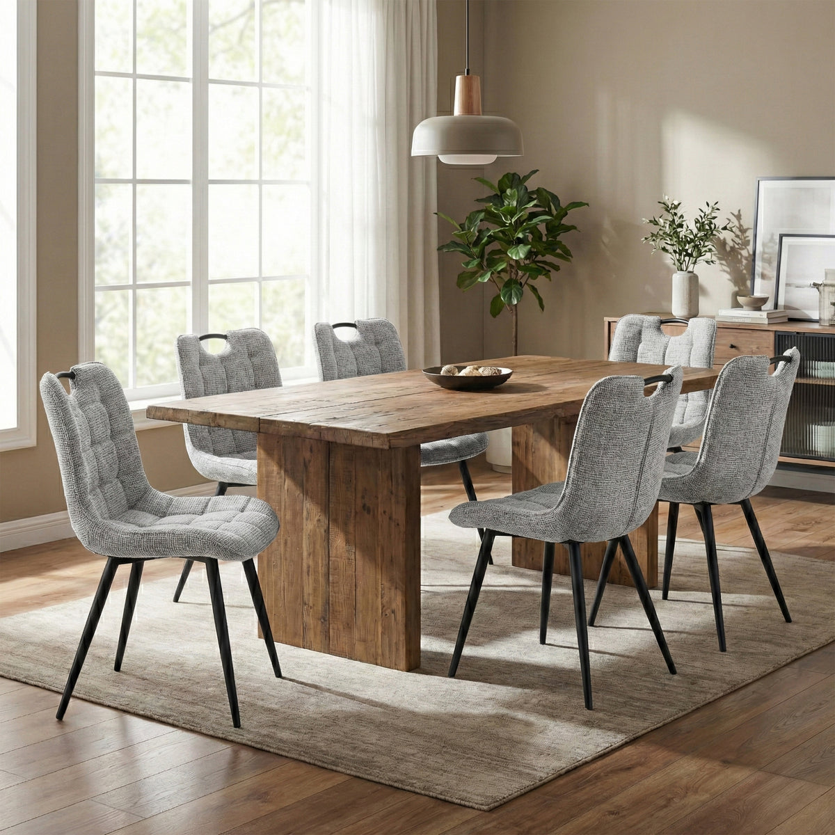 Symphony Biscuit dining chairs around a dining table