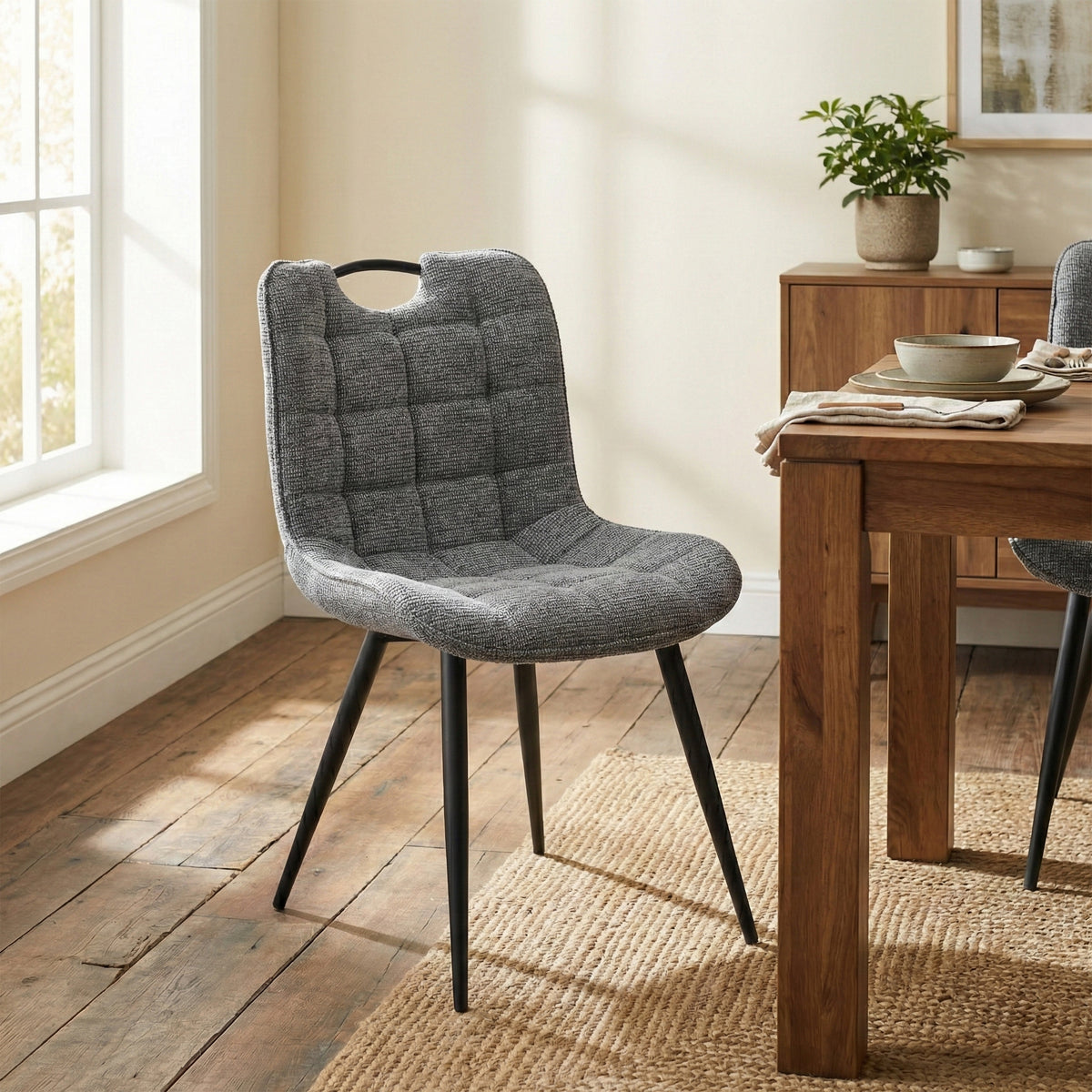 Symphony Dark Grey dining chair in a room setting