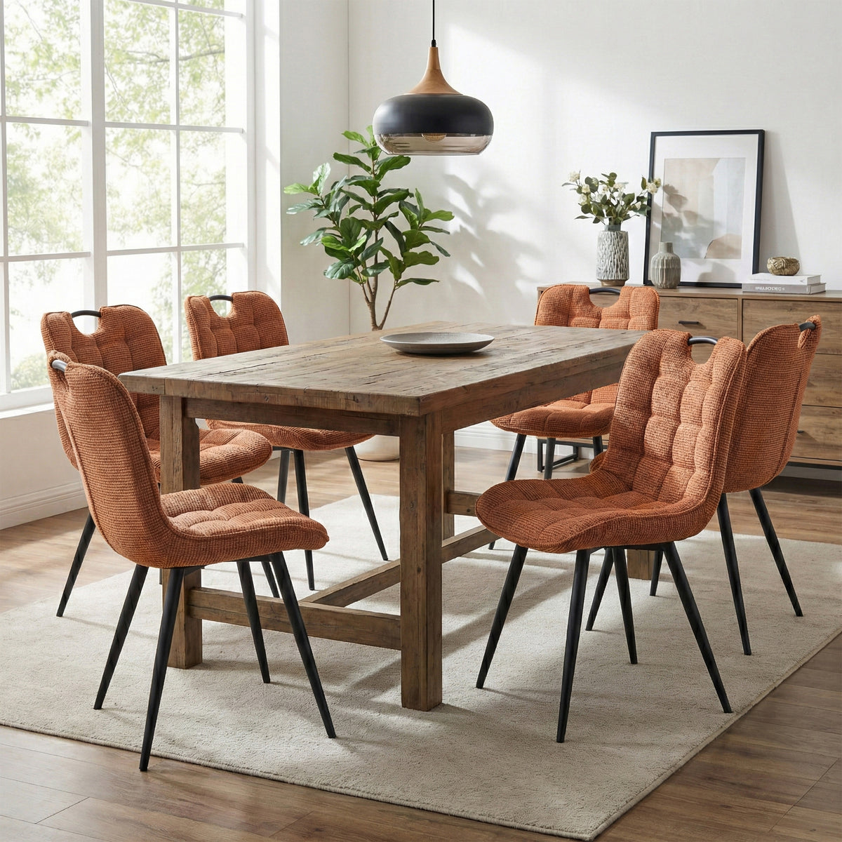 Symphony Rust dining chairs around a dining table