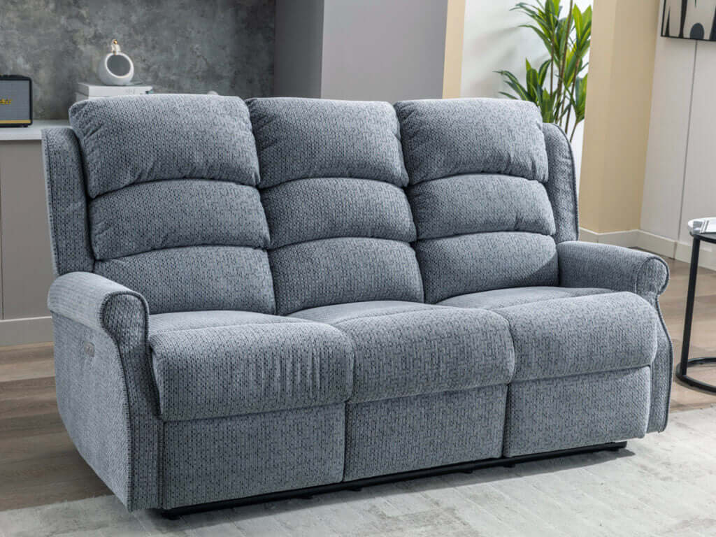 Windsor Electric 3+2 Sofa Set Steel Blue