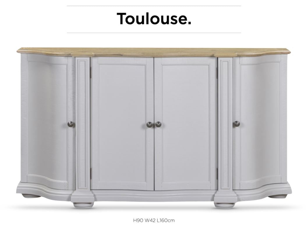 Toulouse 4 Door Curved Sideboard