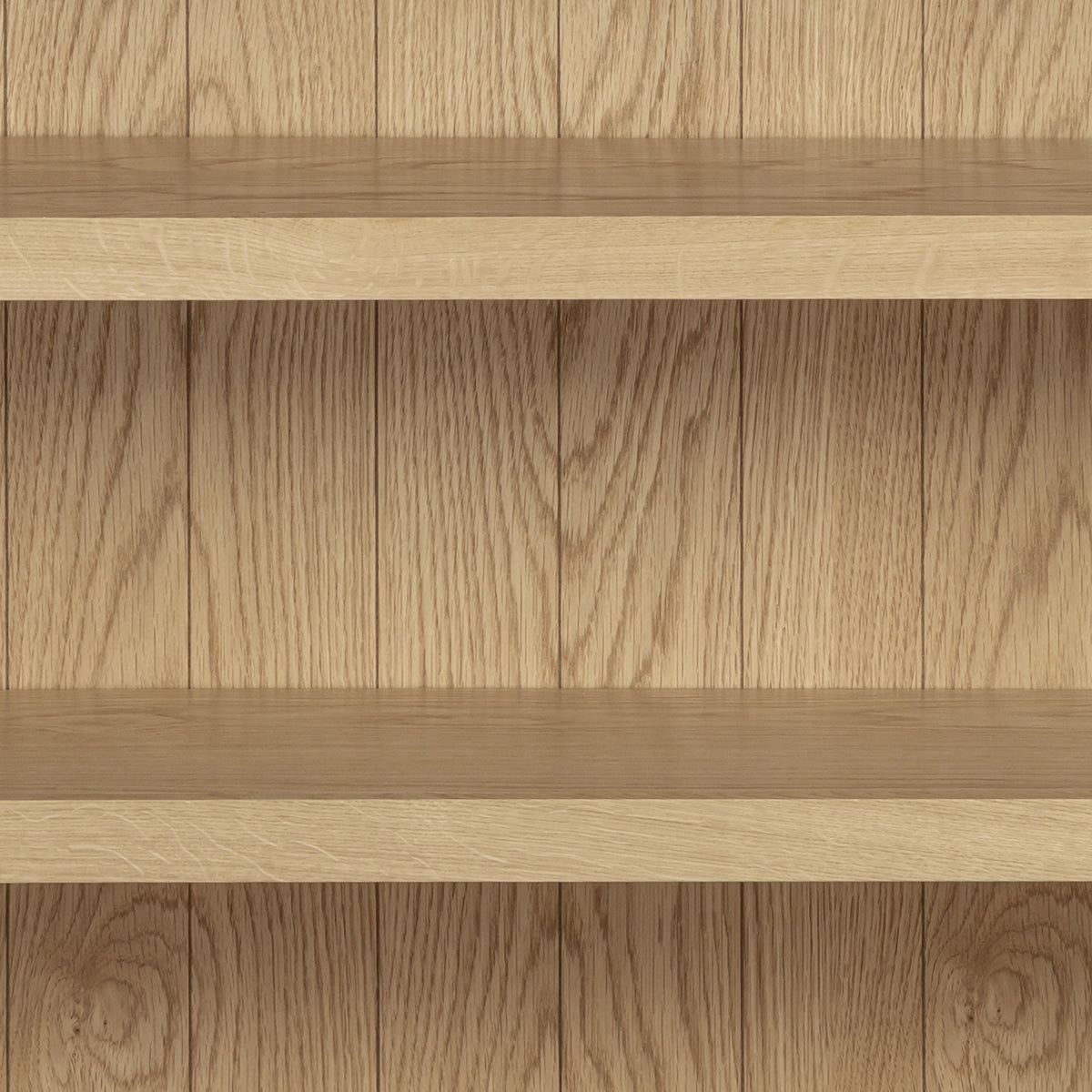 Treviso Oak Low Wide Bookcase, shelf detail