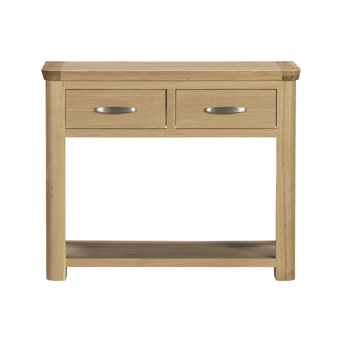 Treviso Oak Large Console Table, front view
