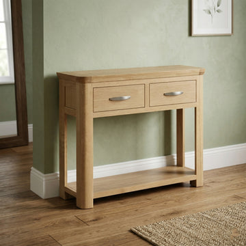 Treviso Oak Large Console Table, room setting