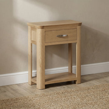 Treviso Oak Small Console Table, room setting