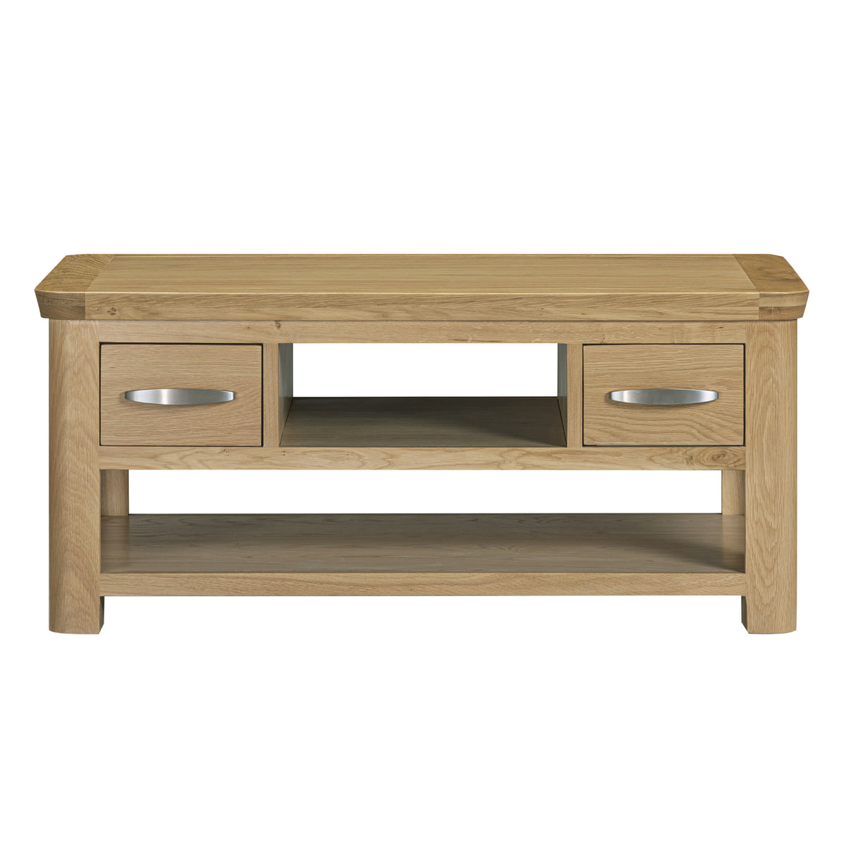 Treviso Oak Coffee Table with Drawers, front view