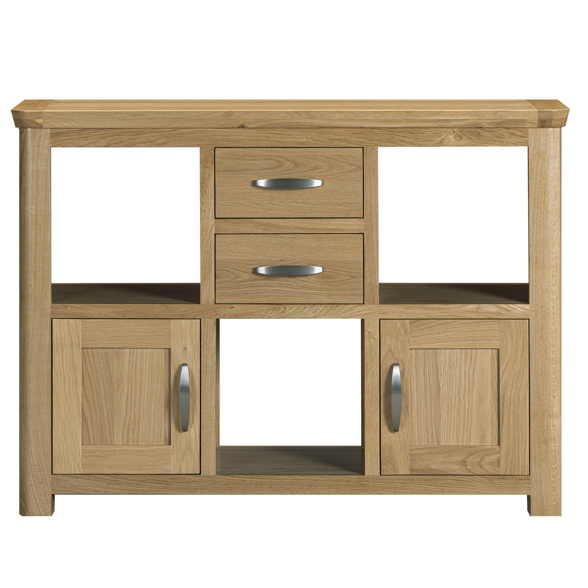 Treviso Oak Low Display Unit, front view
