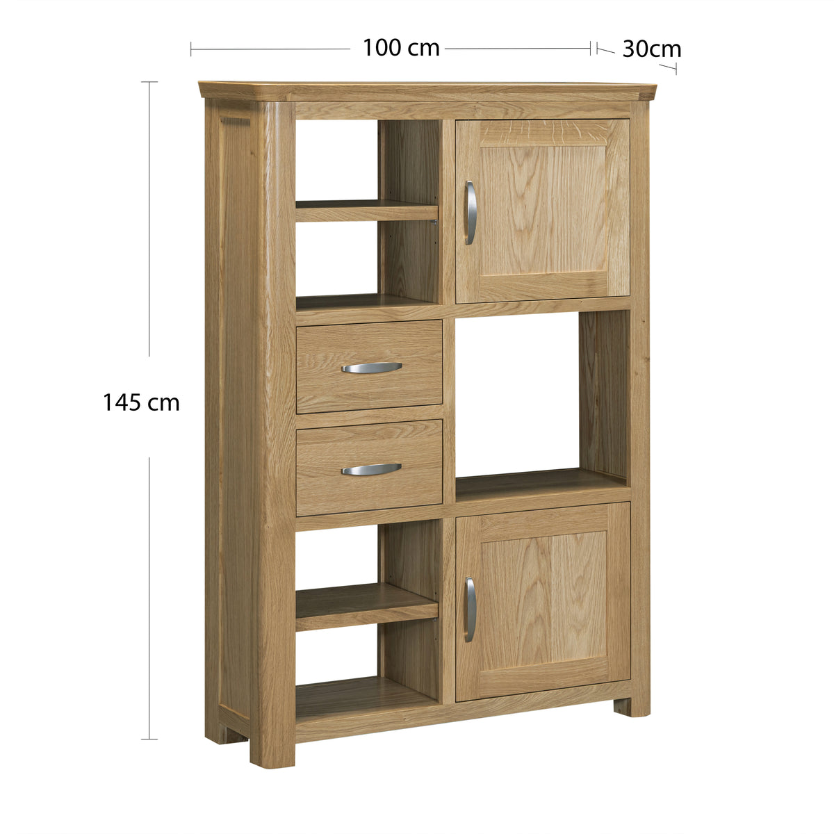 Treviso Oak High Display Unit, dimension diagram